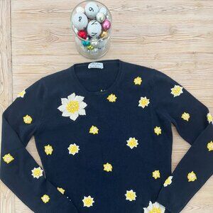 Richard Grand 100% Cashmere Floral & Pearl Embellished Sweater – Size Small